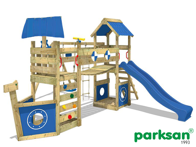 51450 - Climbing Playhouse with Wooden Slides